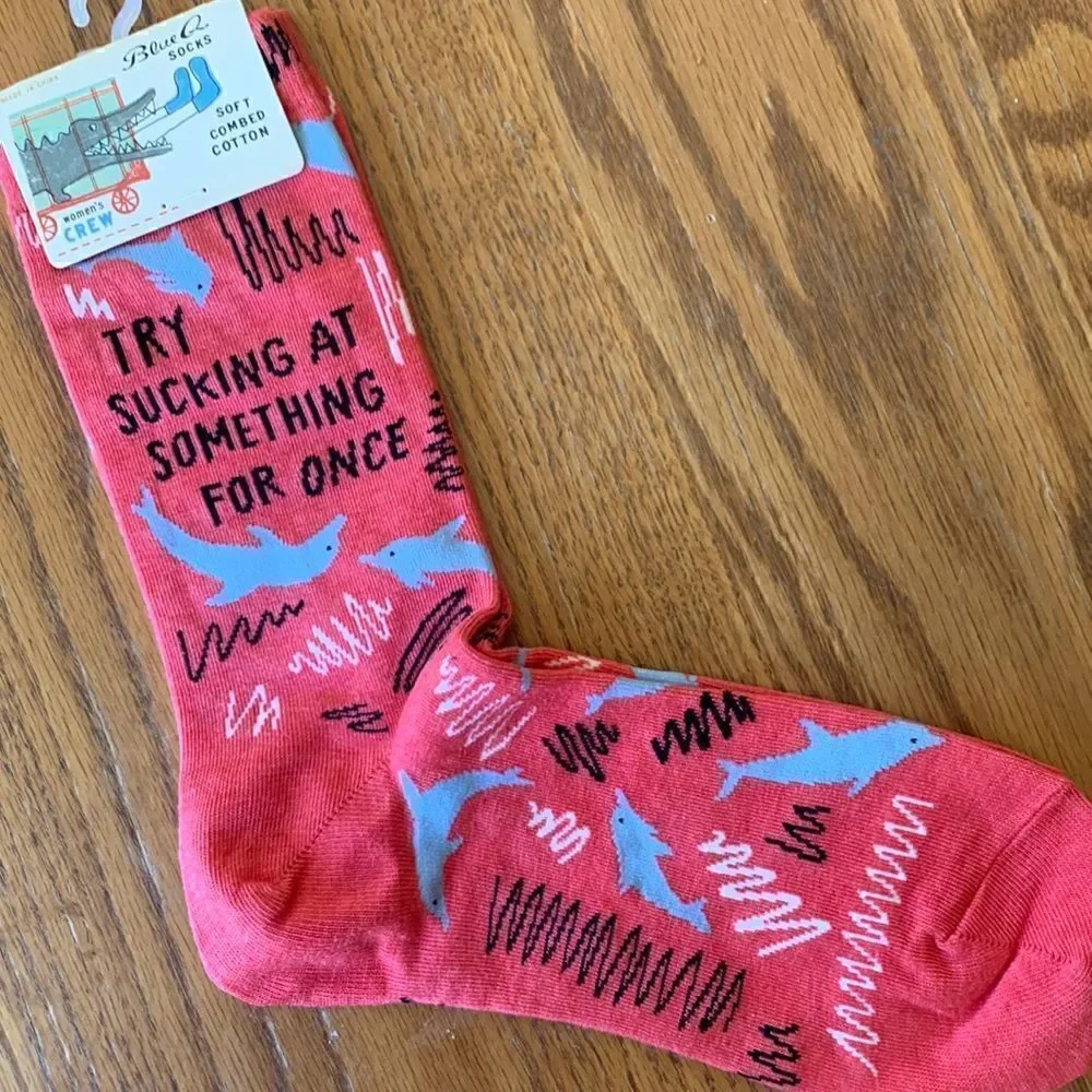 Blue Q Women’s Cotton Crew Socks Dolphins
